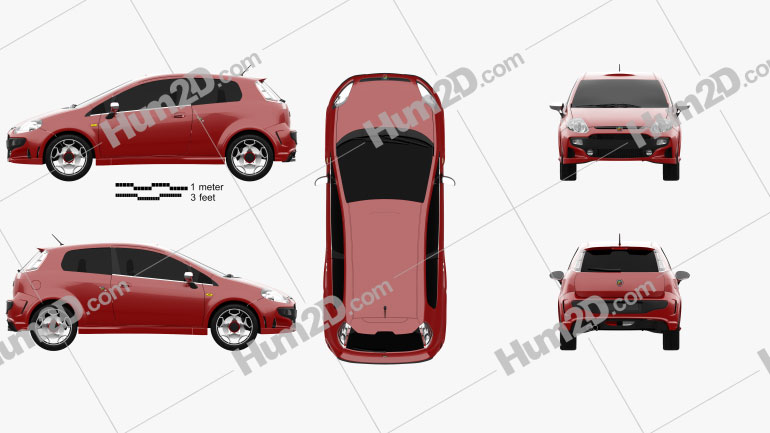 Fiat Punto Evo Abarth 2011 car clipart