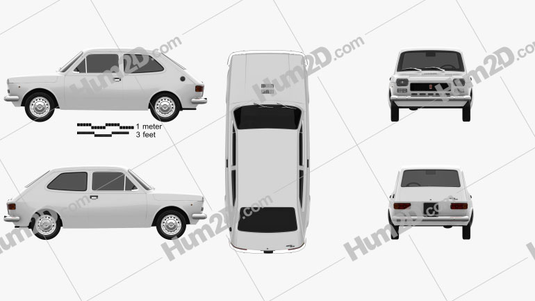 Fiat 127 1975 car clipart