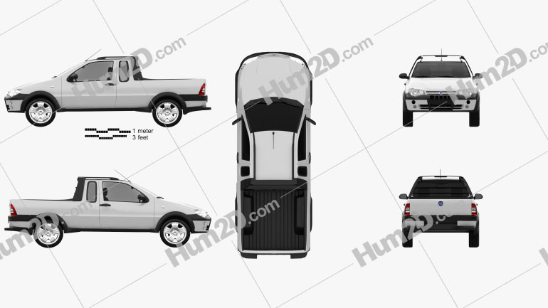 Fiat Strada III 2004 car clipart