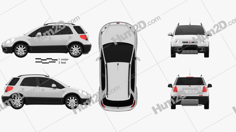 Fiat Sedici 2010 car clipart