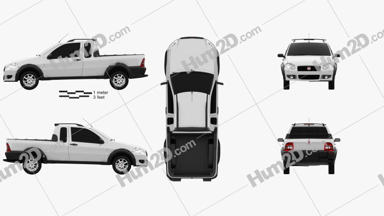 Fiat Strada Crew Cab Trekking 2012 Clipart Image