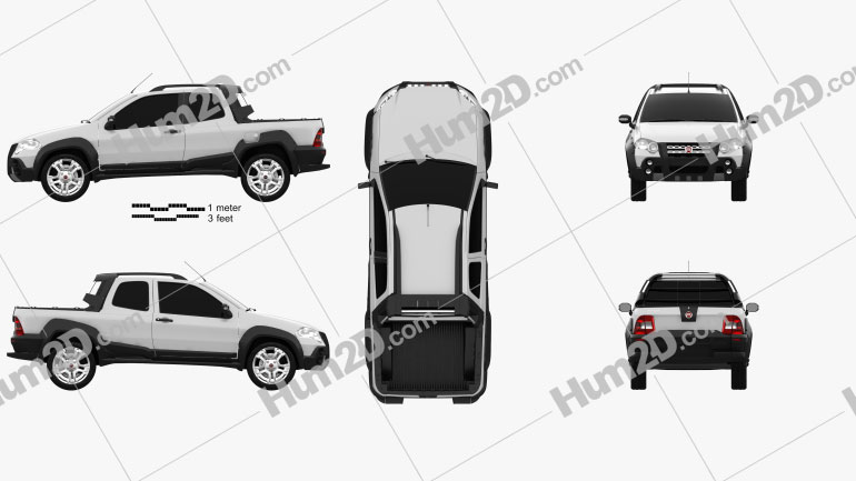 Fiat Strada Long Cab Adventure 2012 car clipart