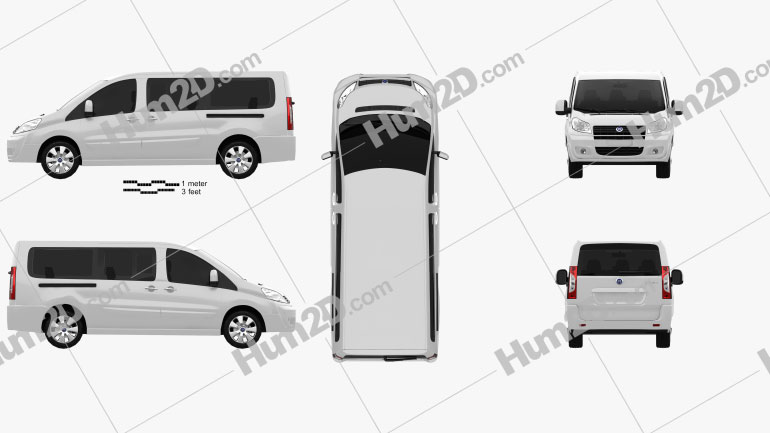 Fiat Scudo Combi L2H1 2011 clipart