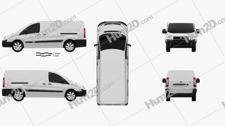 Fiat Scudo Panel Van L2H1 2011 Clipart Image