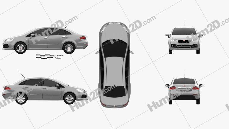 Fiat Linea 2013 car clipart