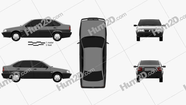 Fiat Tempra 1990 car clipart