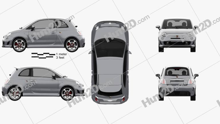 Fiat 500 Abarth 595 Competizione 2012 Blueprint