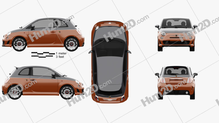 Fiat 500 Abarth 595 Turismo 2014 car clipart