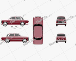 Fiat 1200 Granluce 1957 car clipart