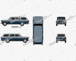 Fiat 2300 Familiare 1963 car clipart