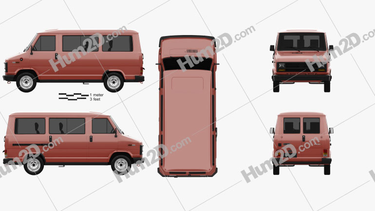 Fiat Ducato Passenger Van 1981 clipart