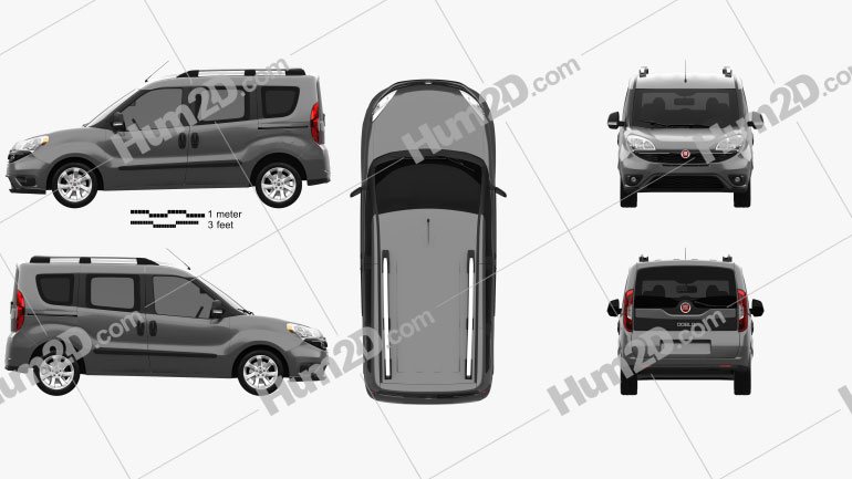 Fiat Doblo Passenger L1H1 2015 clipart