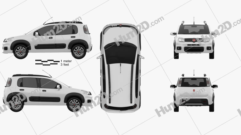 Fiat Uno Way 2015 car clipart