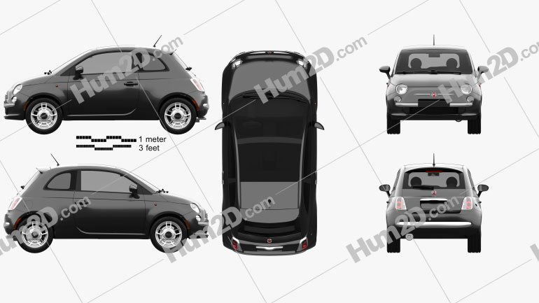 Fiat 500 Trendy 2015 car clipart