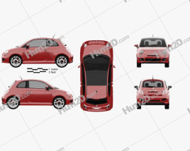 Fiat 500 Sport 2014 car clipart