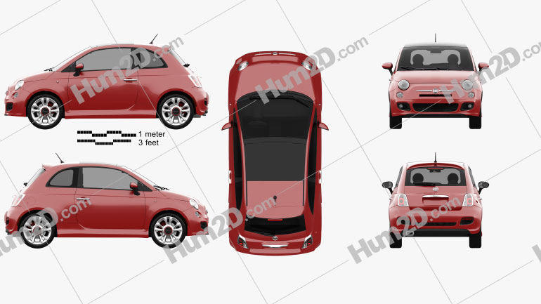 Fiat 500 Sport 2014 car clipart