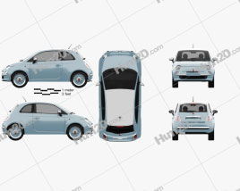 Fiat 500 San Remo 2014 car clipart