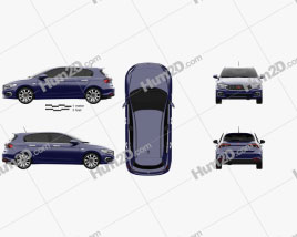 Fiat Tipo hatchback 2017 car clipart