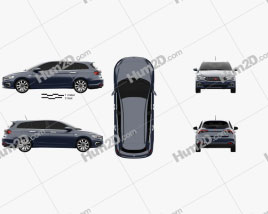 Fiat Tipo station wagon 2017 car clipart