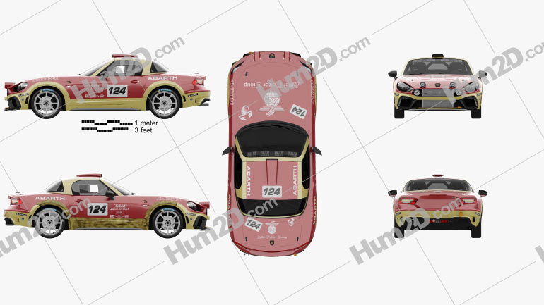 Fiat 124 Abarth Rally 2016 car clipart
