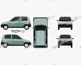 Fiat Cinquecento 1991 car clipart