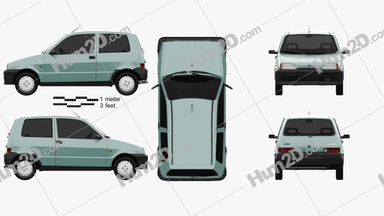 Fiat Cinquecento 1991 Blueprint