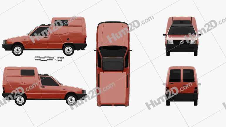 Fiat Fiorino Panel Van 1988 clipart