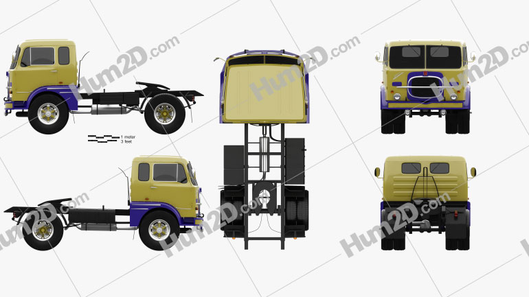 Fiat 682 N3 Tractor Truck 1962 clipart