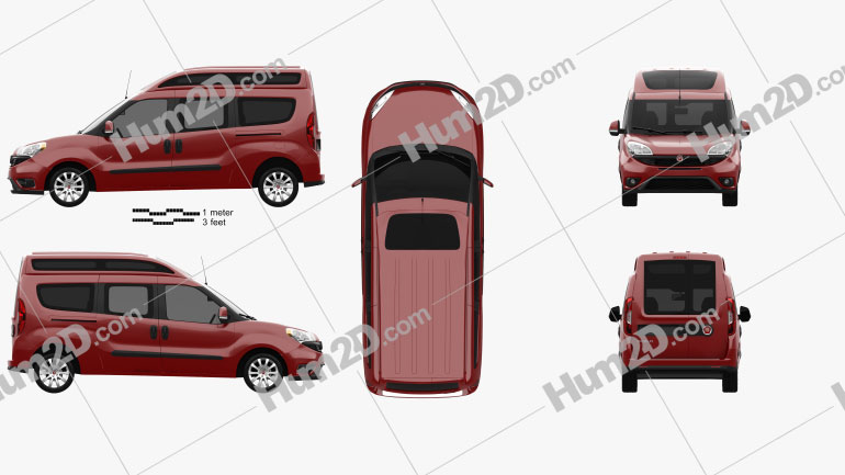 Fiat Doblo Combi L2H2 2015 clipart