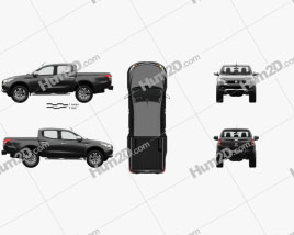 Fiat Fullback Double Cab with HQ interior 2016 car clipart