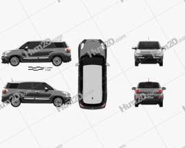 Fiat 500L Wagon 2017 car clipart