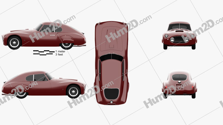 Fiat 8V coupe 1952 car clipart