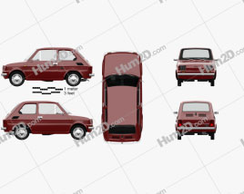 Fiat 126 com interior HQ 1976 car clipart