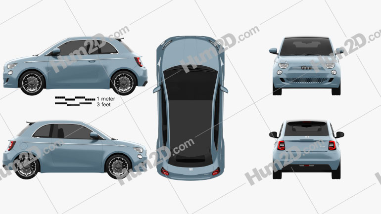 Fiat 500 la Prima France Cabriolet 2020 Blueprint
