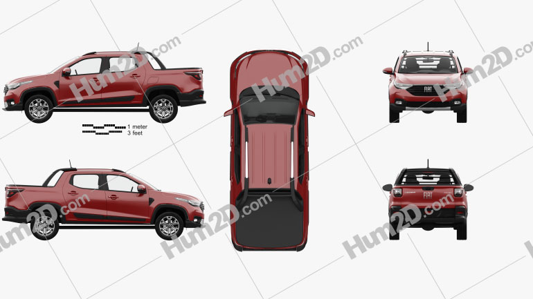 Fiat Strada CD Volcano with HQ interior 2020 car clipart
