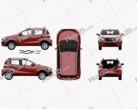 Fiat Mobi Way On with HQ interior 2016 car clipart