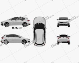 Fiat Tipo City Sport hatchback 2022 car clipart