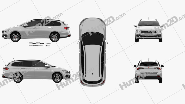 Fiat Tipo Cross stationwagon 2022 car clipart