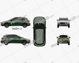 Fiat Tipo City Cross hatchback 2022 car clipart