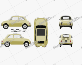 Fiat 500 with HQ interior 1970 car clipart