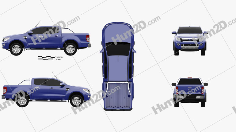 Ford Ranger (T6) 2011 car clipart