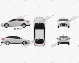 Ford Focus Sedan 2011 car clipart