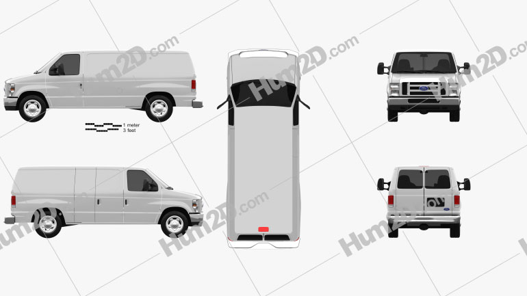 Ford E-series Van 2011 Clipart Image