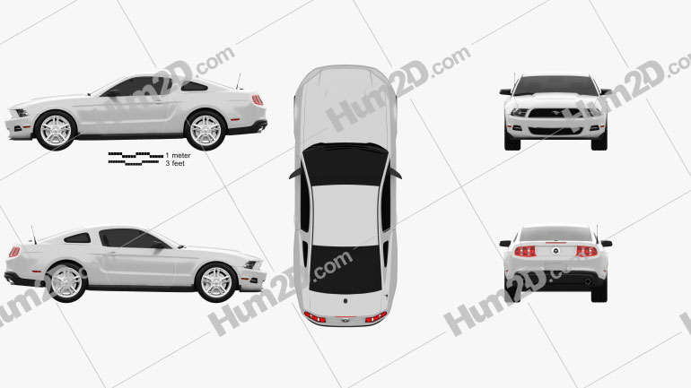 Ford Mustang V6 2012 Clipart Image