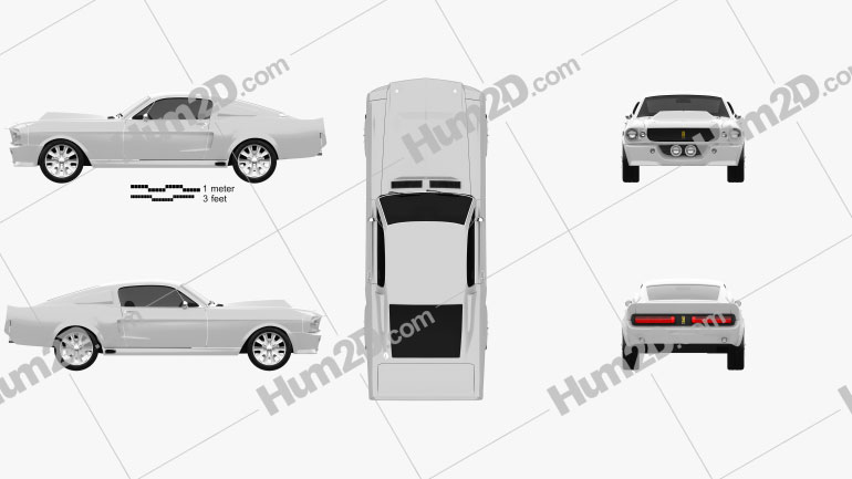 Ford Mustang Shelby GT500 Eleanor 1967 car clipart