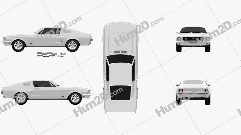 Ford Mustang GT 1967 Clipart Image