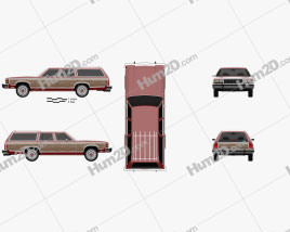 Ford Country Squire 1986 car clipart