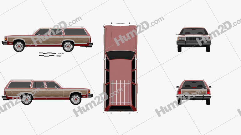 Ford Country Squire 1986 Clipart Image
