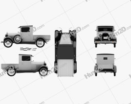 Ford Model A Pickup Closed Cab 1928 car clipart