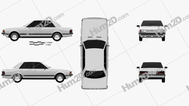 Ford Granada Sedan 1982 car clipart